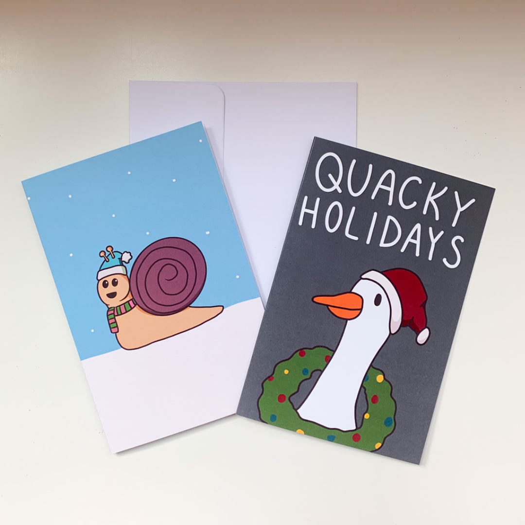 Winter Snail Christmas Card