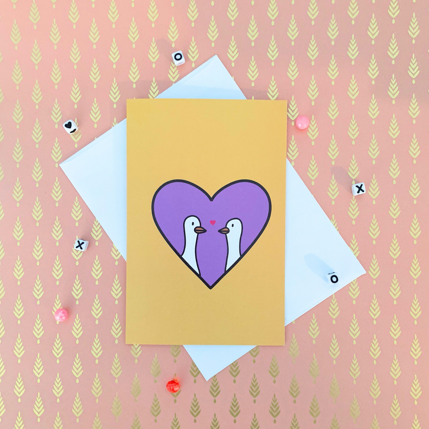 Two Ducks in Love Card