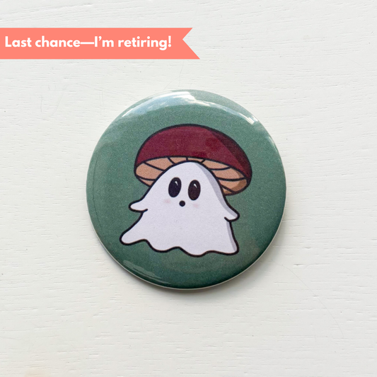 Large Lil Boo Mushroom Ghost Pin