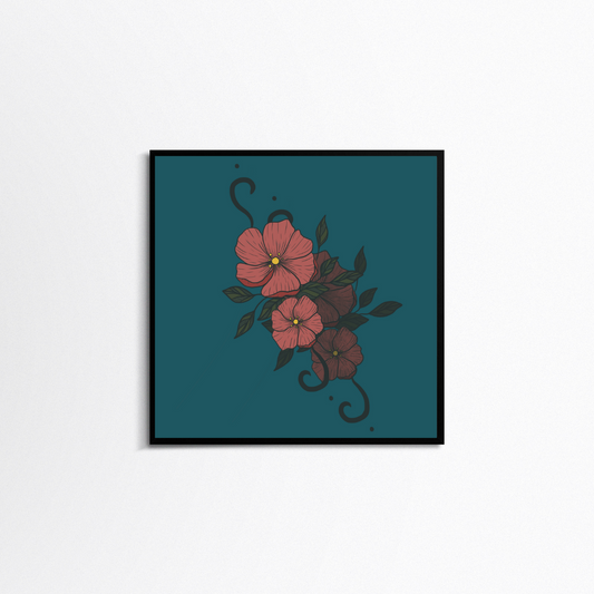 Floating Flowers Mini Art Print